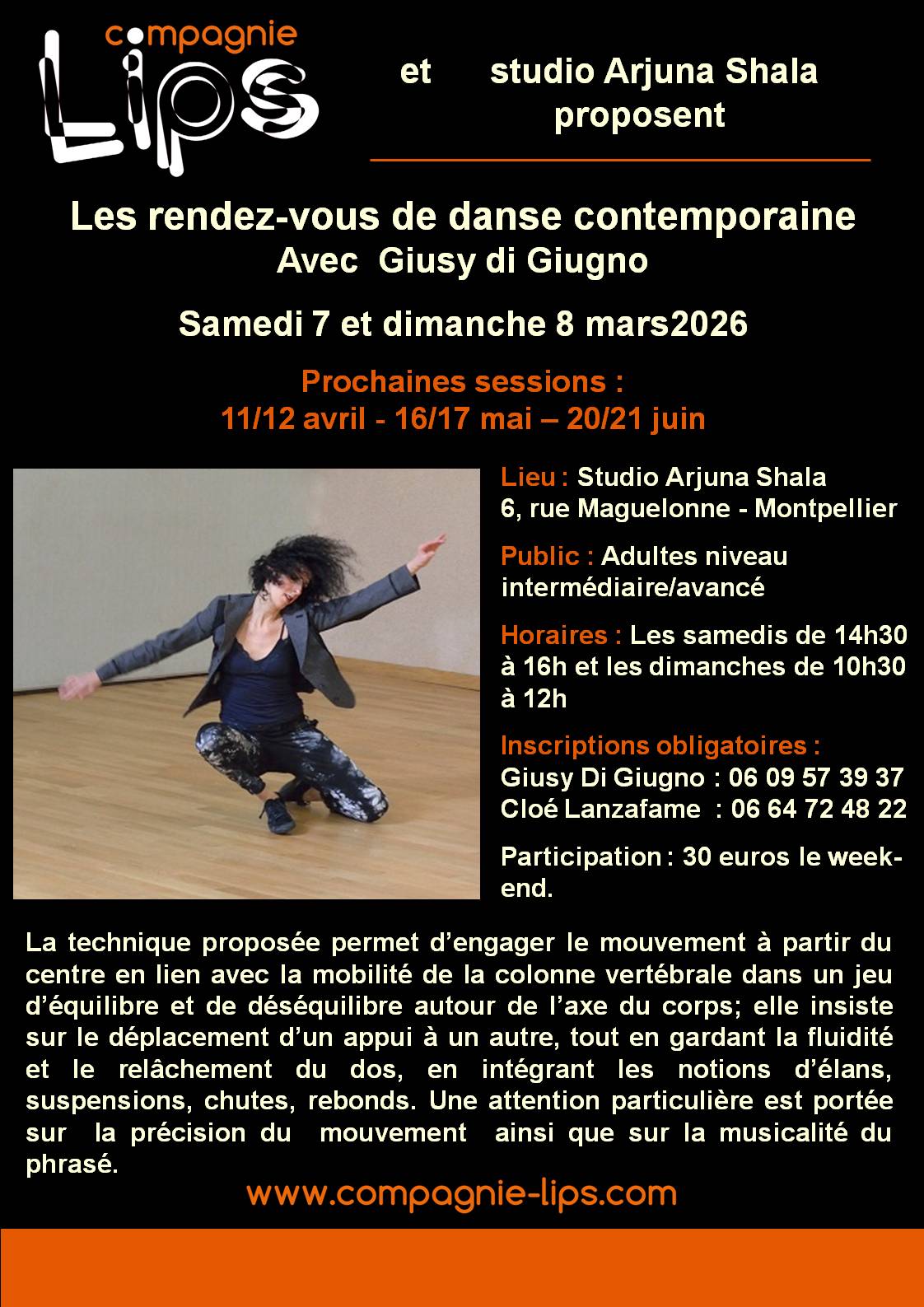 Sessions danse contemporaine studio Arjuna 1